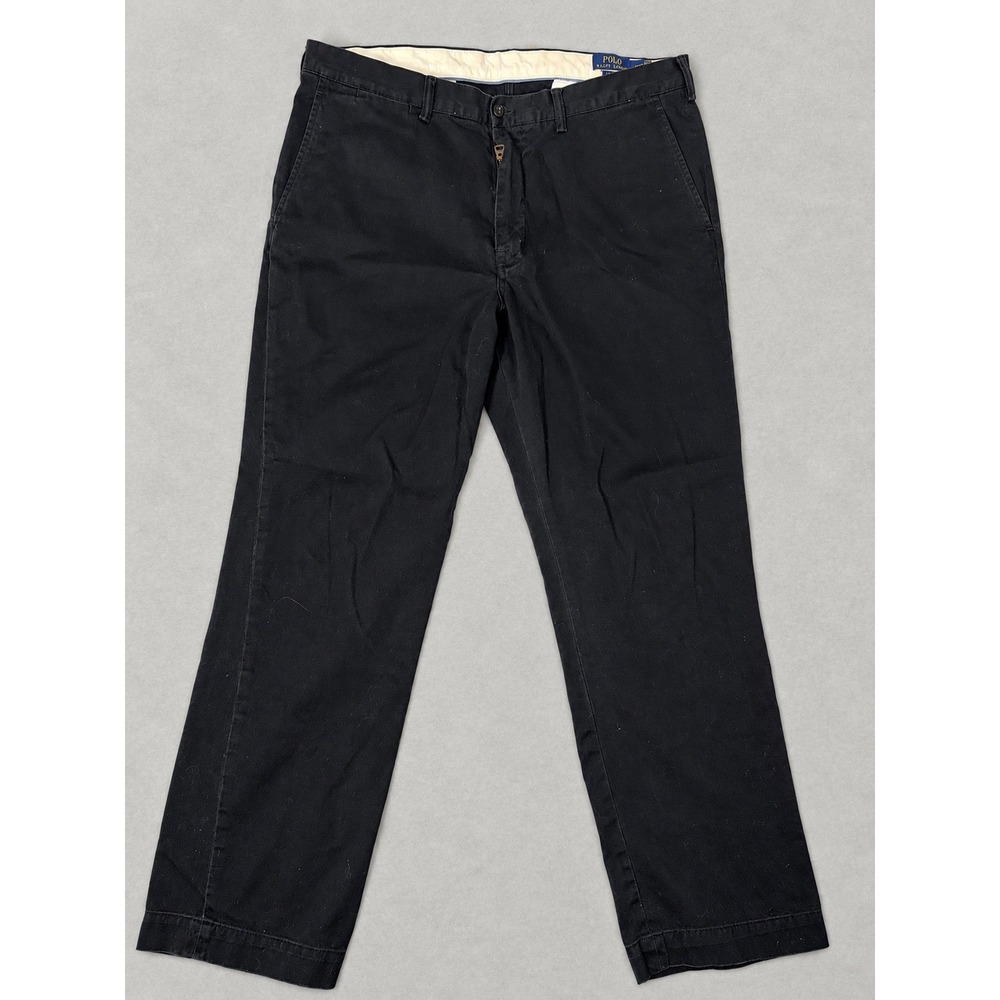 Polo Ralph Lauren Chino Pants Mens 38x32 Classic Fit Cotton Twill Black Trousers